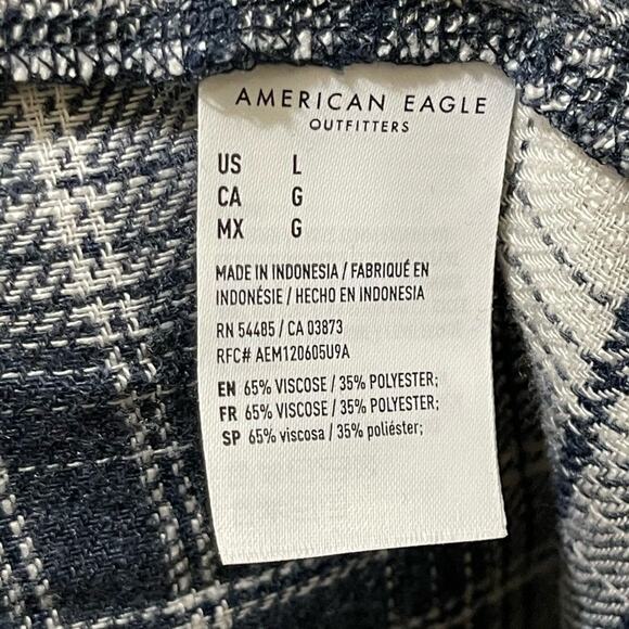 American Eagle Plaid Button‎ Down NWOT - Picture 4 of 5
